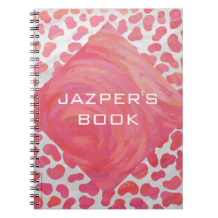 Dalmatian Pink and White with Monogram Notebook