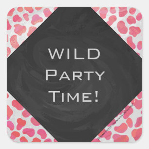 Dalmatian Pink and White with Monogram Square Sticker