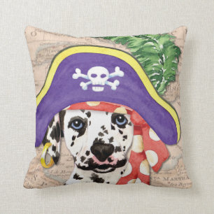 Dalmatian Pirate Throw Pillow