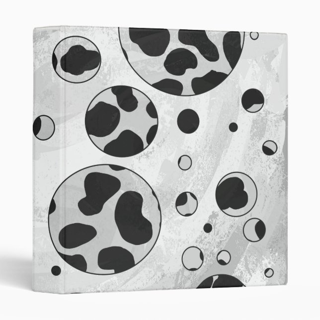 Dalmatian Polka Dot Black and White Binder (Front/Spine)