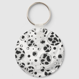 Dalmatian Polka Dot Black and White Keychain