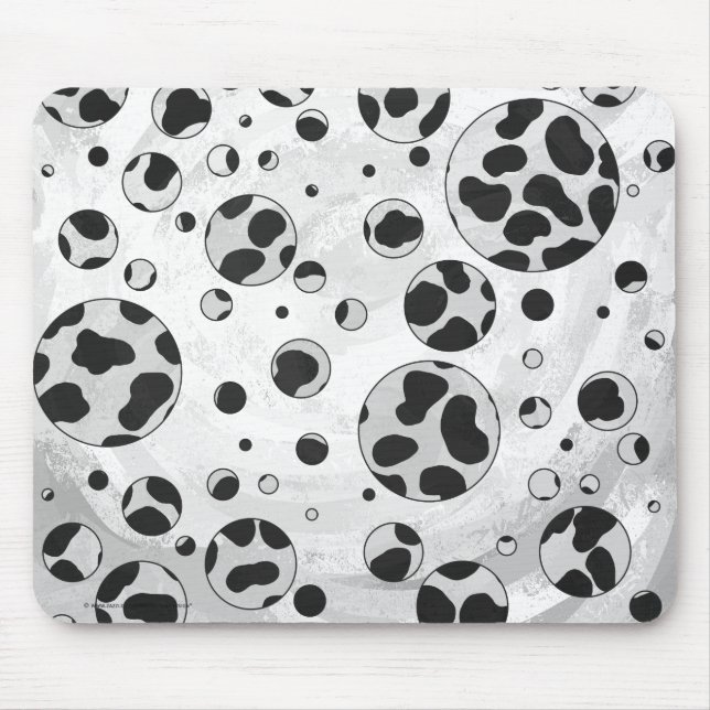 Dalmatian Polka Dot Black and White Mouse Pad (Front)