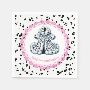 Dalmatian Print Birthday   Black and White party Napkin