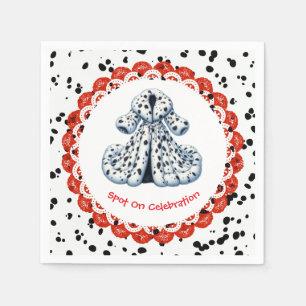 Dalmatian Print Birthday   Black and White party Napkin