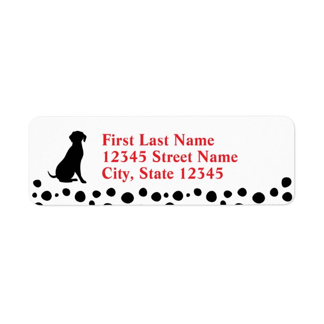 Dalmatian Print Dog Birthday Address (Front)