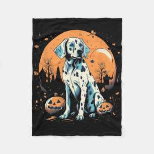 Dalmatian Pumpkin Halloween Costume Dog Puppy Men  Fleece Blanket