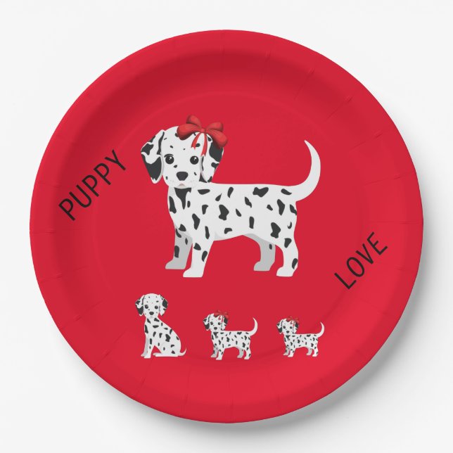 Dalmatian puppies party paper plates. paper plate (Front)