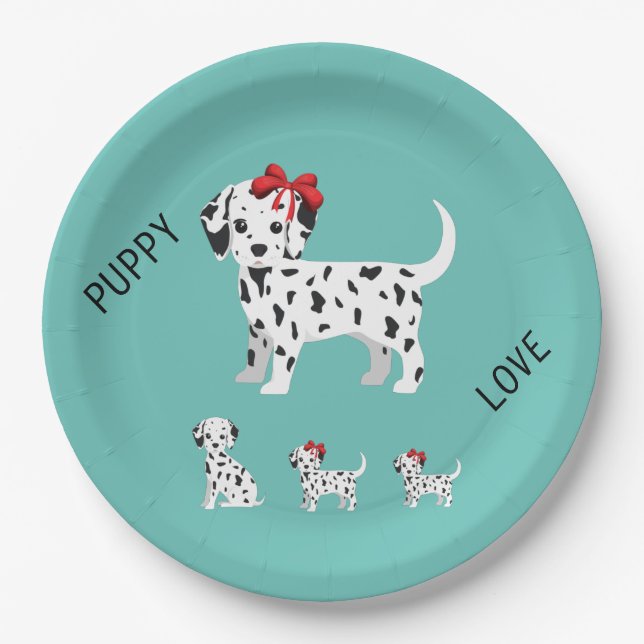 Dalmatian puppies party paper plates. paper plate (Front)