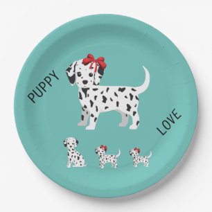 Dalmatian puppies party paper plates. plate