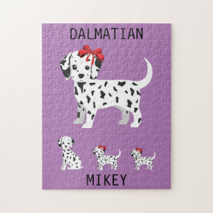 Dalmatian puppies puzzle with personalized name.