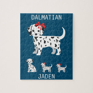 Dalmatian puppies puzzle with personalized name.