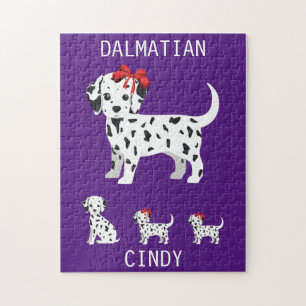Dalmatian puppies puzzle with personalized name.