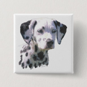 Dalmatian Puppy 2 Inch Square Button