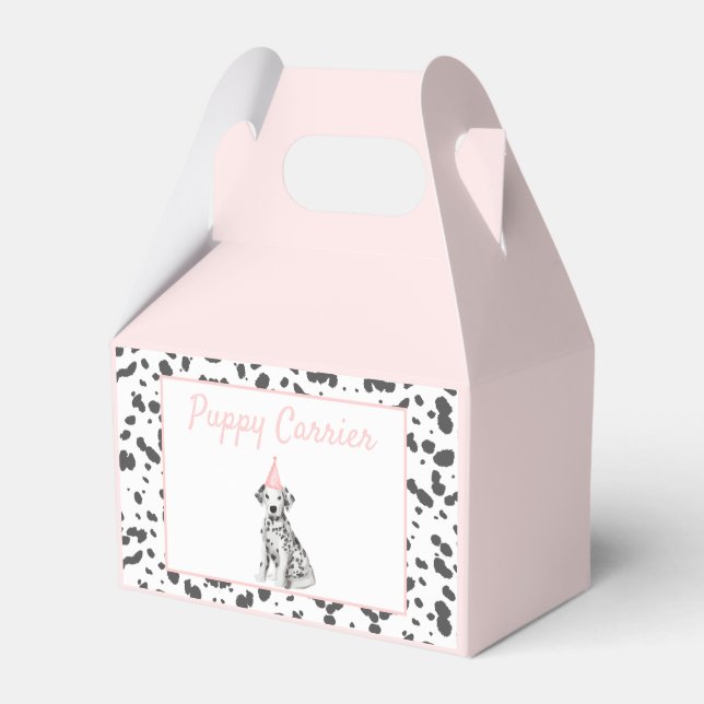 Dalmatian puppy adoption Birthday party carrier Favor Box (Front Side)