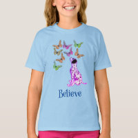 Dalmatian Puppy And Colourful Butterflies Believe