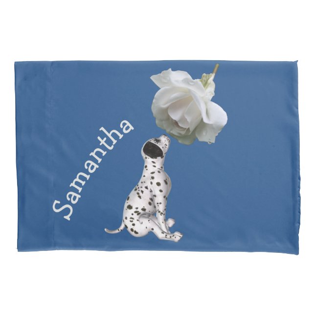 Dalmatian Puppy And Rose Animal   Pillowcase (Front)