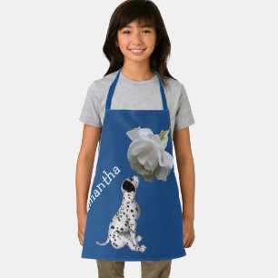 Dalmatian Puppy And Rose Personalized Apron