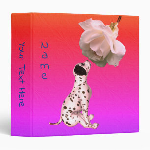 Dalmatian Puppy And White Rose Personalized Binder