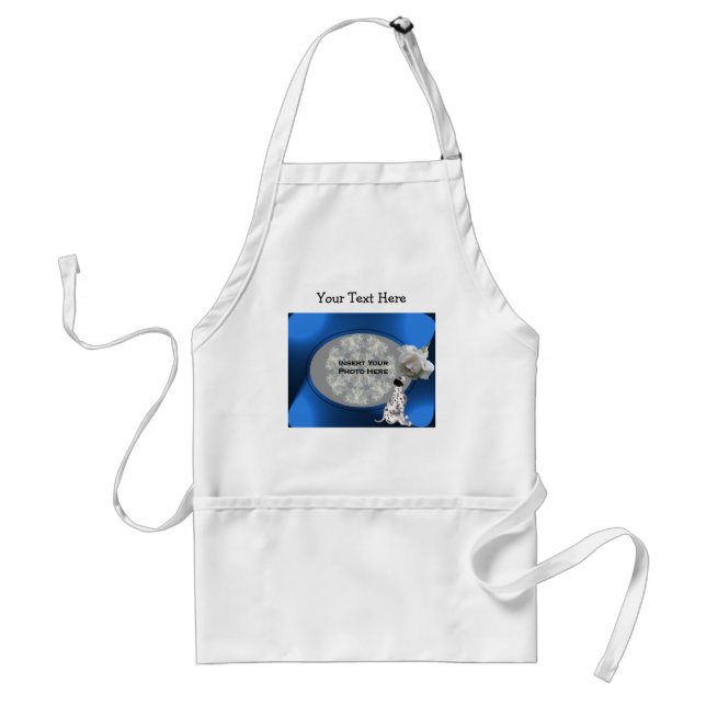 Dalmatian Puppy And White Rose Photo Standard Apron (Front)