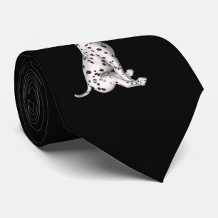 Dalmatian Puppy And White Rose Tie