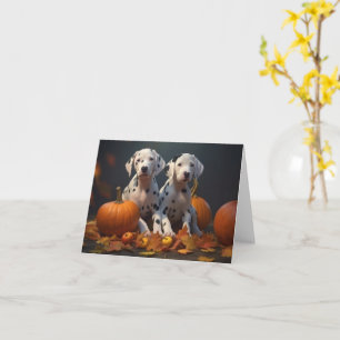Dalmatian Puppy Autumn Delight Pumpkin  Card