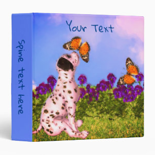 Dalmatian Puppy Butterflies Dog Art Personalized Binder