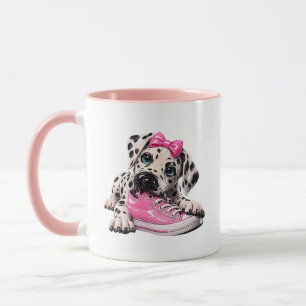 Dalmatian Puppy Cute Glossy Pink Sneaker Mug