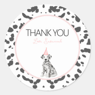 Dalmatian puppy dog Birthday party guest favor  Classic Round Sticker