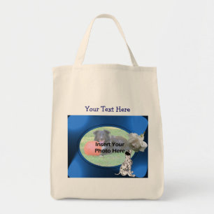 Dalmatian Puppy White Rose Photo Tote Bag