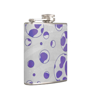 Dalmatian Purple and White Polka Dot Hip Flask
