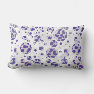 Dalmatian Purple and White Polka Dot Lumbar Pillow
