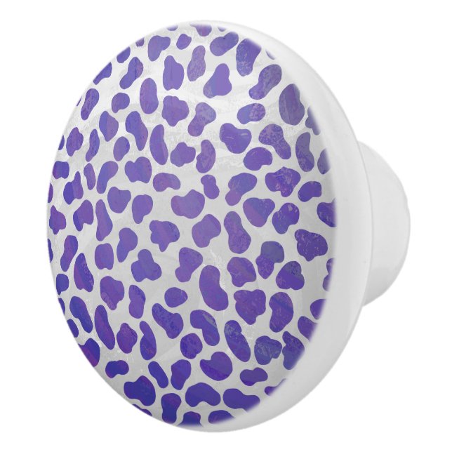 Dalmatian Purple and White Print Ceramic Knob (Right)