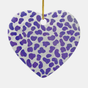 Dalmatian Purple and White Print Ceramic Ornament