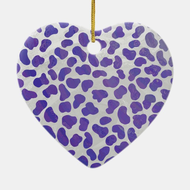 Dalmatian Purple and White Print Ceramic Ornament (Back)