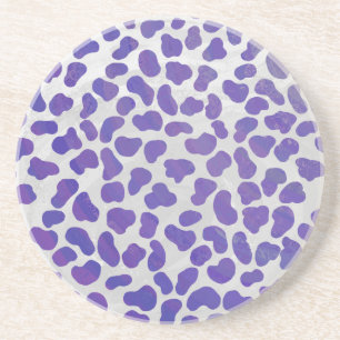 Dalmatian Purple and White Print Coaster