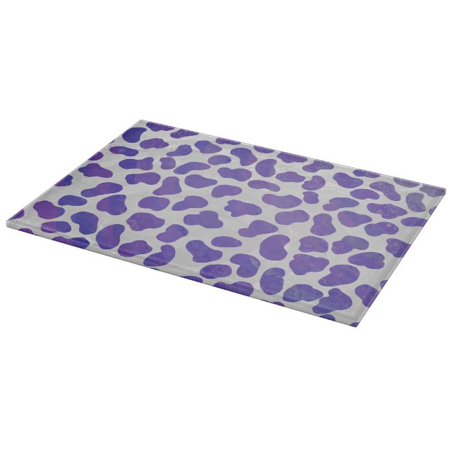 Dalmatian Purple and White Print Cutting Board (Corner)
