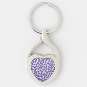 Dalmatian Purple and White Print Keychain