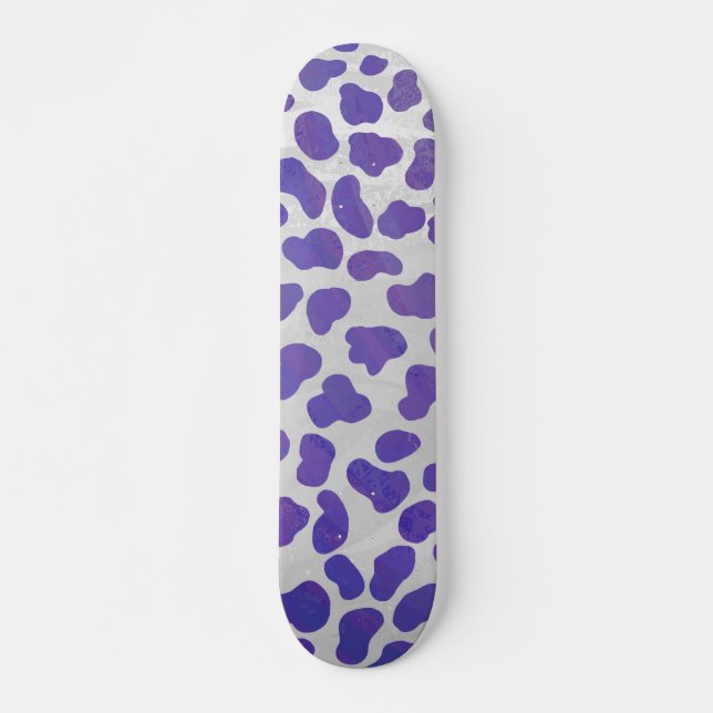 Dalmatian Purple and White Print Skateboard (Front)