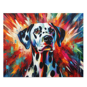 Dalmatian Puzzle: Black Spotted Acrylic Style Jigsaw Puzzle