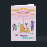 Dalmatian Riding Carousel Granddaughter Birthday C Card<br><div class="desc">Send this adorable card to your fabulous granddaughter on her birthday.  Dotty Dog,  the dalmatian,  and family,  proudly watch on and wave,  as granddaughter gallops by on a colorful carousel horse,  at the fair.</div>
