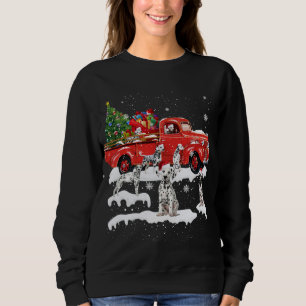 Dalmatian Riding Red Truck Merry Christmas X-mas U Sweatshirt