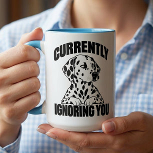 Dalmatian Sarcastic Introvert Puppy Dog Lover Gift Two-Tone Coffee Mug