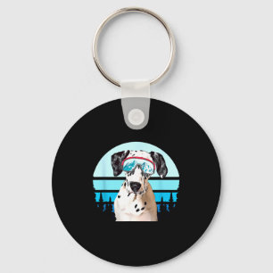 Dalmatian skiing winter mountain ski dog lover keychain