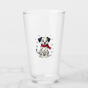 Dalmatian Snowy Fun Glass