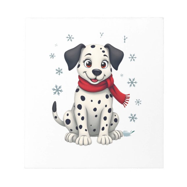 Dalmatian Snowy Fun Notepad (Front)