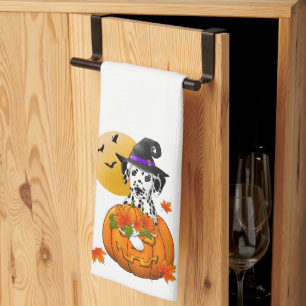 Dalmatian Spooky Halloween Kitchen Towel