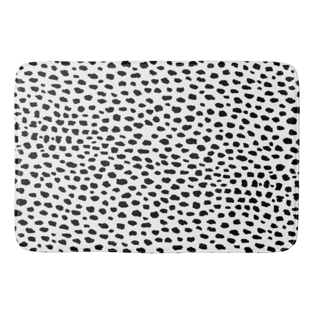 Dalmatian Spots (black/white) Bath Mat (Front)