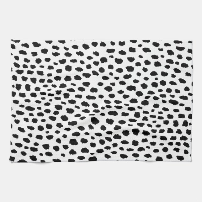Dalmatian Spots (black/white) Kitchen Towel (Horizontal)