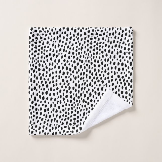 Dalmatian Spots (black/white) Wash Cloth (Wash Cloth)