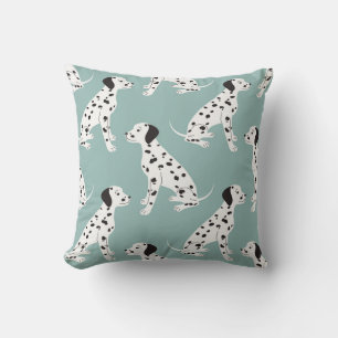 Dalmatian spots, blue seamless pattern. throw pillow